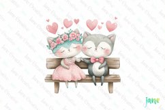 Valentine Animals Sublimation Clipart Product Image 1