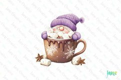 Gnome Coffee Cup Watercolor Clipart Product Image 1