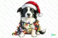 Cute Christmas Farm Animal Dog Clipart Product Image 1
