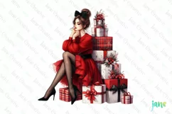 Christmas Fashion Girl Sublimation Clipart Product Image 1