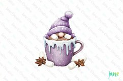 Gnome Coffee Cup Watercolor Clipart Product Image 1