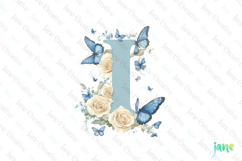 Watercolor Floral Butterflies Letter I Product Image 1