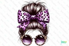 Messy Bun Mom Life Sublimation Clipart Product Image 1