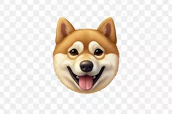 Akita Dog Face Emoji Sublimation Clipart Product Image 3