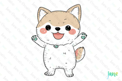 Akita Cartoon Dog Sublimation Clipart Product Image 1