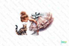 Little Girl With American Shorthair Cat Product Image 1