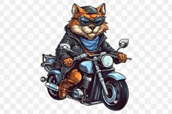 Animals Biker Watercolor Sublimation Clipart Product Image 3