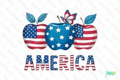 Patriotic Apple Fruit Clipart Product Image 1