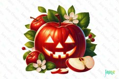 Apple Spooky Halloween Subliamtion Clipart Product Image 1