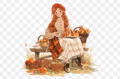 Autumn Picnic Girl Sublimation Clipart Product Image 3