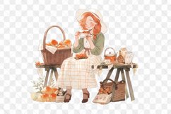 Autumn Picnic Girl Sublimation Clipart Product Image 3