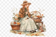 Autumn Picnic Girl Sublimation Clipart Product Image 3