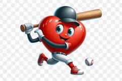 Cartoon Baseball Heart Character Clipart Product Image 3