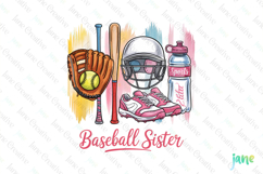 Baseball Sister Brushstroke Sublimation Bundle Product Image 1