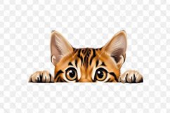 Peeking Bengal Cat Sublimation Clipart Product Image 3