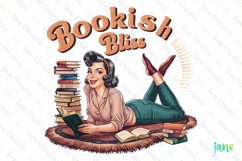 Bookish Bliss Retro Book Lover Clipart Product Image 1