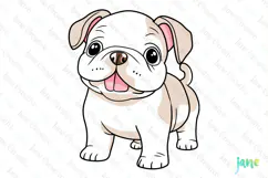 Bulldog Cartoon Dog Sublimation Clipart Product Image 1