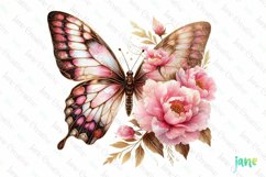 Butterfly Flowers Sublimation Clipart Product Image 1