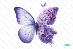 Butterfly Flowers Sublimation Clipart Product Image 1