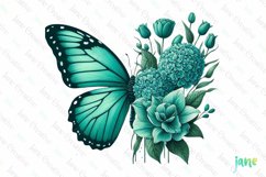 Butterfly Flowers Sublimation Clipart Product Image 1