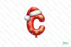 Santa Claus Balloon Alphabet Letter C Clipart Product Image 1
