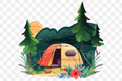 Camping Watercolor Sublimation Big Bundle Clipart Product Image 2