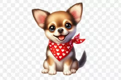 Cute Chihuahua Dog Red Bandana Clipart Product Image 3