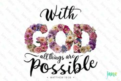 Christian Floral Sublimation Clipart Product Image 1