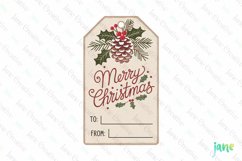 Christmas Gift Tag Sublimation Clipart Product Image 1