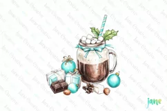 Christmas Hot Cocoa Mason Jar PNG Clipart Product Image 1