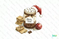 Christmas Hot Cocoa Mason Jar PNG Clipart Product Image 1