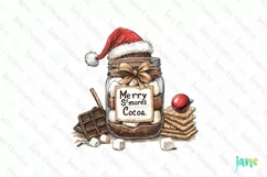 Christmas Hot Cocoa Mason Jar PNG Clipart Product Image 1