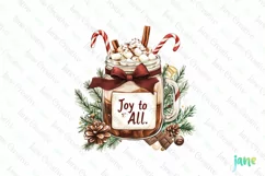 Christmas Hot Cocoa Mason Jar PNG Clipart Product Image 1