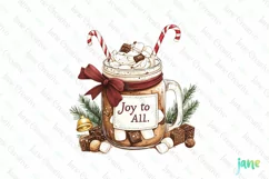 Christmas Hot Cocoa Mason Jar PNG Clipart Product Image 1