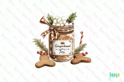 Christmas Hot Cocoa Mason Jar PNG Clipart Product Image 1