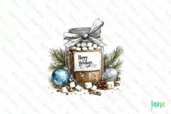 Christmas Hot Cocoa Mason Jar PNG Clipart Product Image 1