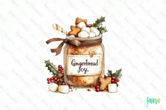 Christmas Hot Cocoa Mason Jar PNG Clipart Product Image 1