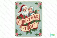 Christmas Treat Vintage Christmas Labels Clipart Product Image 1