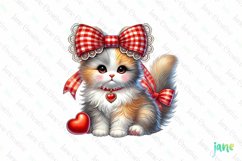 Cute Kitten Valentine&#039;s Day PNG Clipart Product Image 1