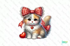 Cute Kitten Valentine's Day PNG Clipart Product Image 1