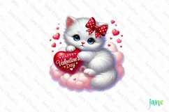 Cute Kitten Valentine&#039;s Day PNG Clipart Product Image 1
