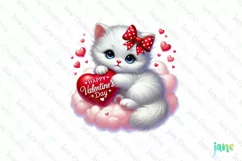 Cute Kitten Valentine's Day PNG Clipart Product Image 1