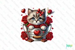 Cute Kitten Valentine&#039;s Day PNG Clipart Product Image 1