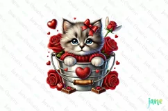 Cute Kitten Valentine's Day PNG Clipart Product Image 1