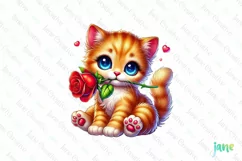 Cute Kitten Valentine's Day PNG Clipart Product Image 1