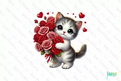 Cute Kitten Valentine's Day PNG Clipart Product Image 1