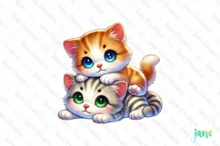 Cute Kitten Valentine's Day PNG Clipart Product Image 1