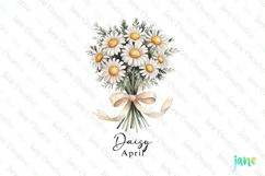 April - Watercolor Daisy Birth Month Flower Clipart Product Image 1