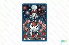 4th Of July Dalmatian Dog Card Clipart Product Image 1