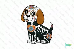 Beagle Day Of The Dead Dog Sublimation Clipart Product Image 1